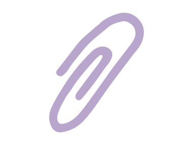 Beyaz Arkaplan 'da izole edilmiş mor ataç. Ofis Malzemeleri Konsepti, Minimalist Tasarım, Kırtasiye Esasları, Organizasyon Basit Klip Tasarımı, Okul Ürünleri. Yazdırma, Simge, Tasarım Elemanı.