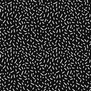 Siyah Arkaplanda Kusursuz Beyaz Çizgili Şablon. Soyut Tasarım, Geometrik Şekiller, Minimalist Stil, Modern Doku, Çağdaş Sanat, Yaratıcı Grafik Element.