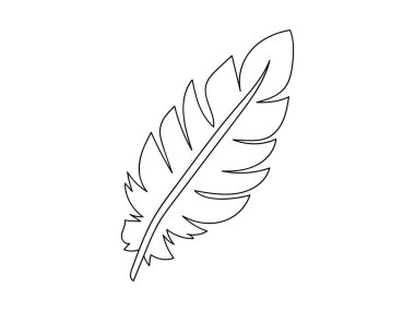 Beyaz Arkaplanda Ayrıntılı Desenli Siyah Tüy Taslağı var. Doğa Sanatı, Minimalist Tasarım, Kuş Sembolü, Grafik İllüstrasyon, Dekoratif Element.