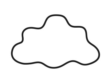Siyah Bulut Hattı beyaz arkaplanda izole edildi. Yaratıcı ve dekoratif projeler için soyut şekiller, minimalist tasarım, gökyüzü, hava sembolleri, ikon, baskı ve tasarım öğeleri kavramı. İçerik.