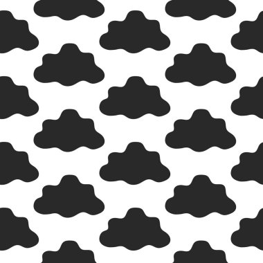 Beyaz Arkaplanda Kusursuz Kara Bulut Örnekleri. Doğa Tasarımı Konsepti, Minimalist Sanat, Dekoratif Arkaplan, Hava Teması, Grafik Element. Tekstil, Duvar Kağıdı, Yüzey Tasarımı İçin Mükemmel.