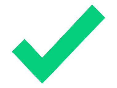 Beyaz arkaplanda izole edilmiş yeşil işaret işareti, grafik illüstrasyon. onay konsepti, kontrol işareti, onay, simge, logo, başarı, doğrulama, tasarım ögesi.