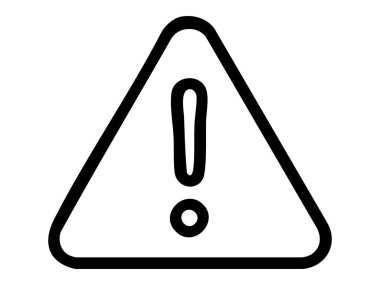 Beyaz arkaplanda izole edilmiş ünlem işaretli siyah ana hat uyarı simgesi, grafik illüstrasyon. Tehlike konsepti, dikkat, güvenlik, alarm, üçgen sembolü, tasarım unsuru.