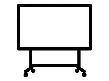 Beyaz arka planda izole edilmiş siyah beyaz tahta silueti. Eğitim konsepti, ofis sunumu, öğretim aracı, sınıf, seminer, tasarım unsuru.