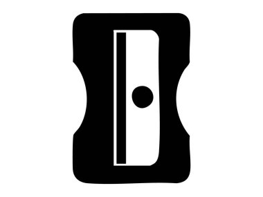 Beyaz arka planda izole edilmiş siyah bir bileyicinin silüeti, grafik çizimi. kırtasiye konsepti, okul malzemeleri, araç, simge, logo, tasarım ögesi.