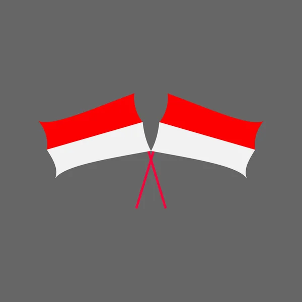 Icono Bandera Indonesia Bandera Indonesia Bandera Nacional Diseño Plano Ilustración — Vector de stock