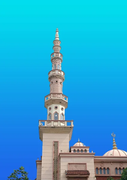 Minarets Domes Mosque Look Magnificent Beautiful Ornamental Decorations — Stock Photo, Image