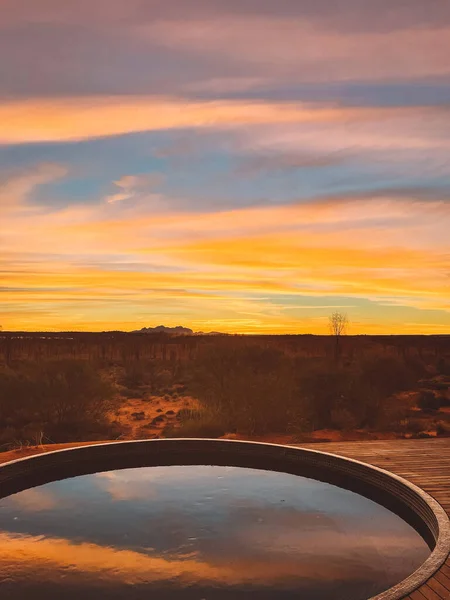 stock image sunset at the pool