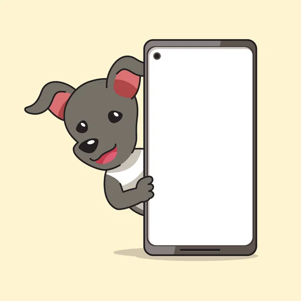 Cartoon Character Greyhound Dog Smartphone Design — Stock Vector