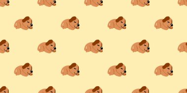 Tasarım için vektör çizgi filmi, uyuyan köpek kusursuz desen arkaplanı.