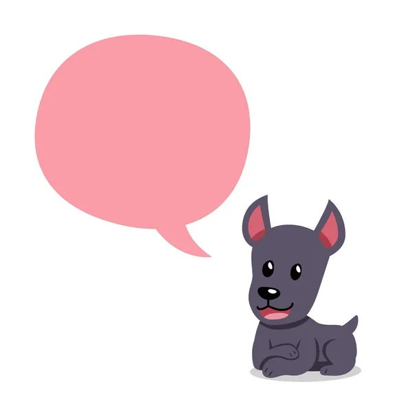 Zeichentrickfigur Glücklicher Hund Mit Sprechblase Für Design — Stockvektor