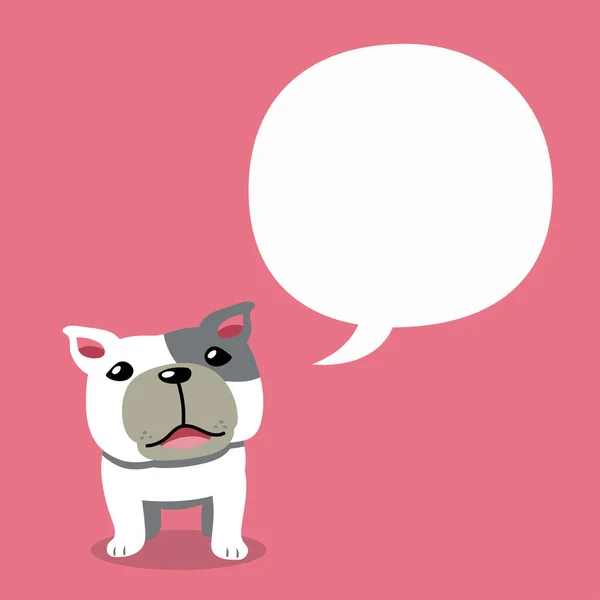 Rajzfilm Karakter Bulldog Beszéd Buborék Design — Stock Vector