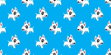 Tasarım için vektör çizgi film karakteri boğa teriyeri köpek kusursuz desen arka planı.