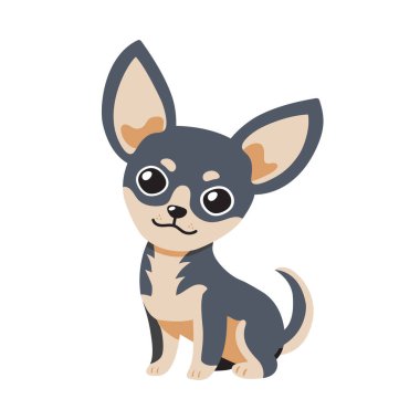 Tasarım için vektör çizgi film sevimli karakter chihuahua köpeği.