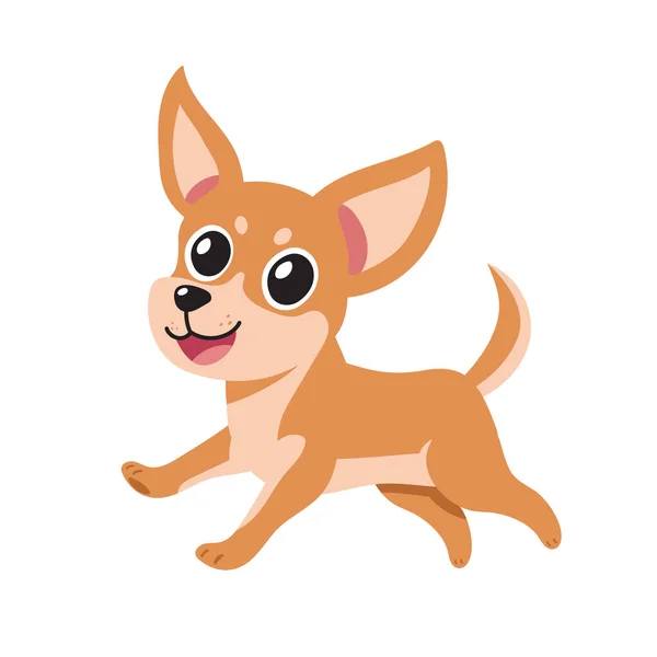 Vector Personaje Dibujos Animados Corriendo Perro Chihuahua Para Diseño — Vector de stock