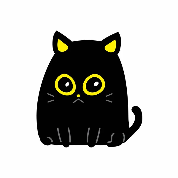 Векторна Ілюстрація Мультфільм Милий Персонаж Чорний Кіт Дизайну — стоковий вектор