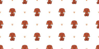 Çizgi film karakteri İrlandalı ayar köpeği tasarım için kusursuz desen arkaplanı.