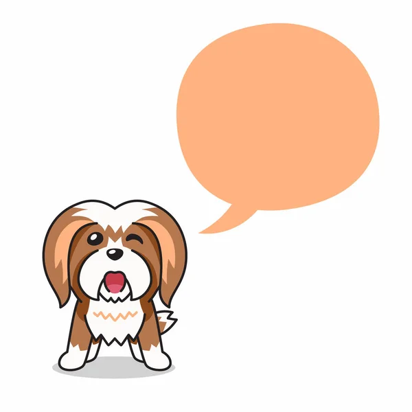 卡通人物长毛狗 带有语音泡泡 用于设计 — 图库矢量图片