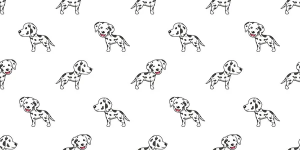 Dessin Animé Vectoriel Dalmatien Chien Fond Motif Sans Couture Pour — Image vectorielle