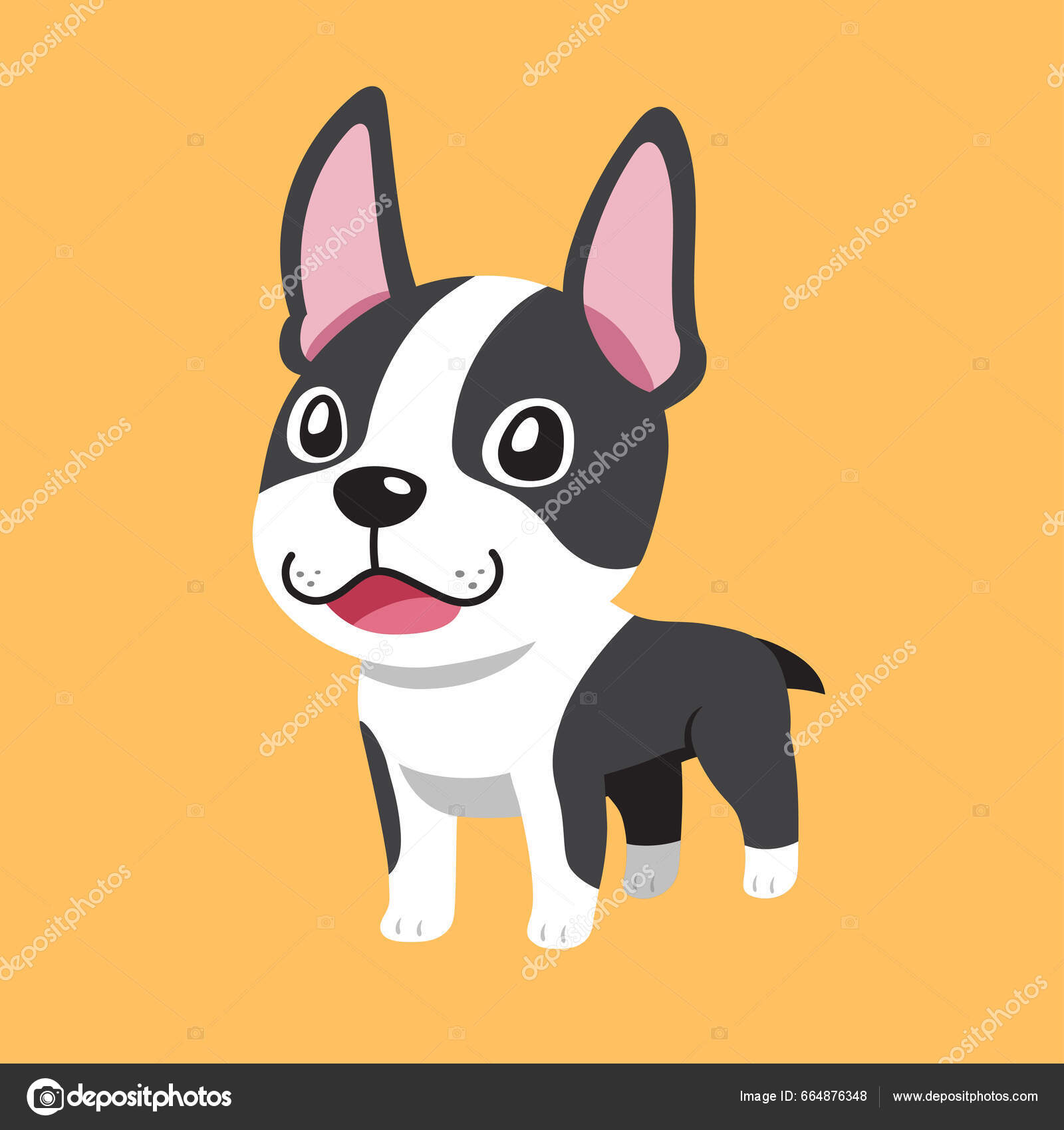 Διάνυσμα Καρτούν Χαριτωμένο Boston Terrier Σκυλί Για Σχεδιασμό Stock Vector  by ©Jaaak 664876348