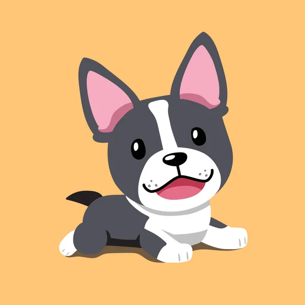 Cartone Animato Cane Carino Boston Terrier Design — Vettoriale Stock