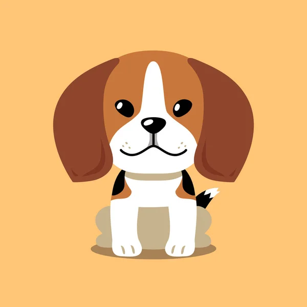 卡通画一只可爱的小猎犬设计 — 图库矢量图片