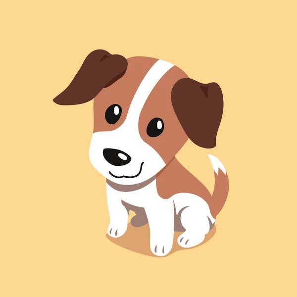 卡通可爱杰克鲁塞尔宠物狗设计 — 图库矢量图片