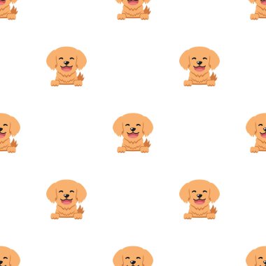 Tasarım için vektör çizgi film karakteri Golden retriever köpek kusursuz desen arkaplanı.
