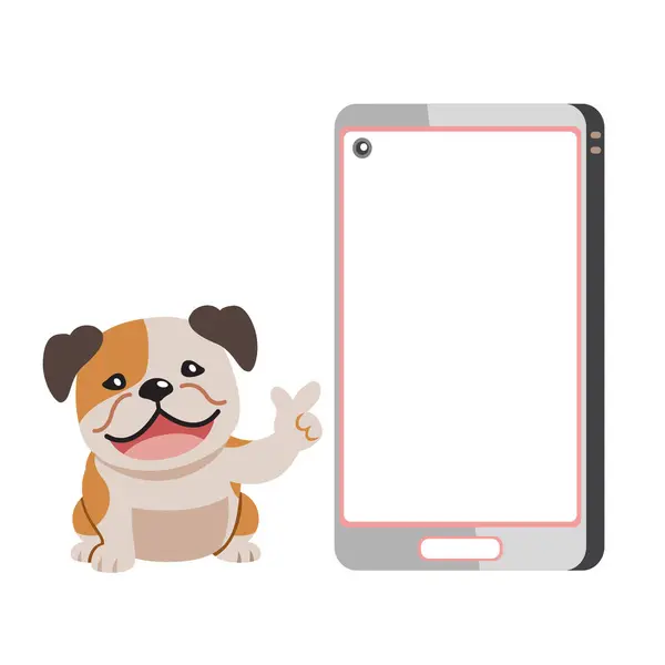 Cartoon Character Bulldog Smartphone Design Ilustrações De Stock Royalty-Free