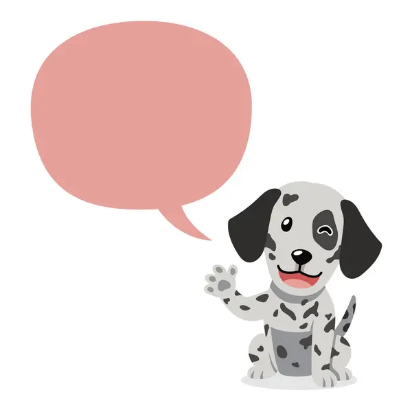 Векторный Мультипликационный Персонаж Далматинская Собака Говорящим Мыльным Пузырем Дизайна Стоковый вектор