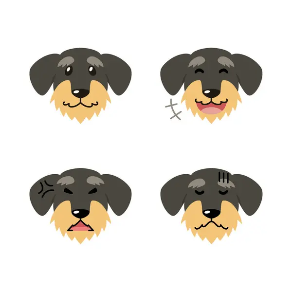 Набор Персонажей Милые Собачьи Лица Показывающие Различные Эмоции Дизайна Лицензионные Стоковые Векторы