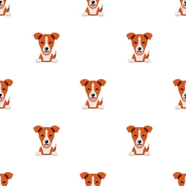 Tasarım için vektör çizgi film karakteri şirin basenji köpek pürüzsüz desen arkaplanı.