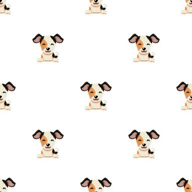 Tasarım için vektör çizgi film karakteri şirin köpek pürüzsüz desen arkaplanı.