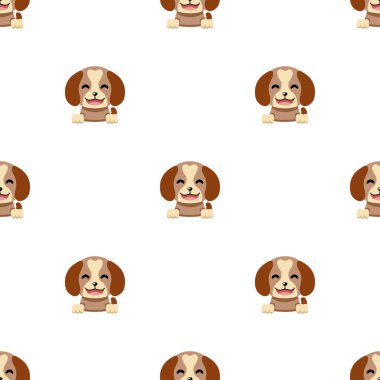 Tasarım için vektör çizgi film karakteri şirin köpek pürüzsüz desen arkaplanı.