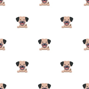 Tasarım için vektör çizgi film karakteri şirin köpek pürüzsüz desen arkaplanı.