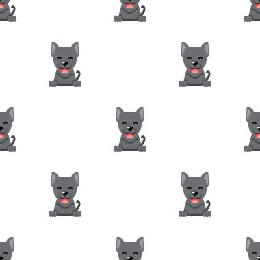 Tasarım için vektör karikatür karakteri şirin baston corso köpek pürüzsüz desen arka planı.