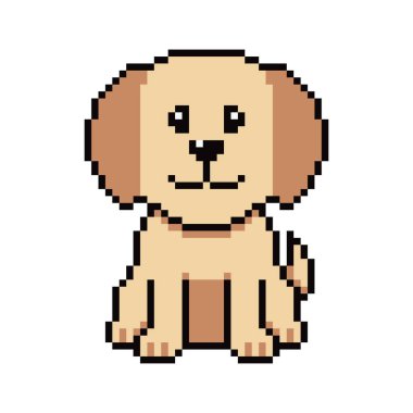 Piksel sanatı sevimli labrador Retro tarzı köpek vektörü tasarım için.