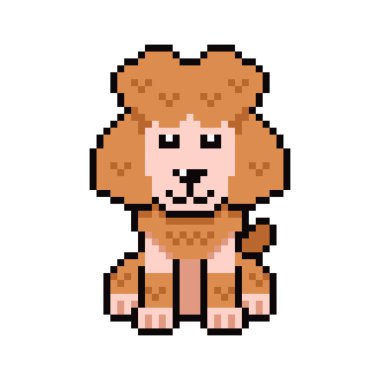 Piksel sanat sevimli kaniş köpek vektörü tasarım için geçmişe dönük.