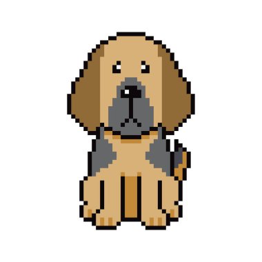 Piksel sanatı. Tasarım için geriye dönük harika dane köpek vektörü..