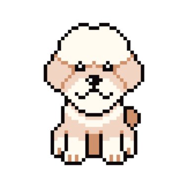 Piksel sanat sevimli kaniş köpek vektörü tasarım için geçmişe dönük.