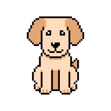 Piksel sanatı sevimli labrador Retro tarzı köpek vektörü tasarım için.