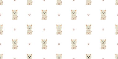Tasarım için çizgi film karakteri şirin köpek pürüzsüz desen arkaplanı.