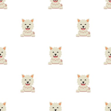 Tasarım için vektör çizgi film karakteri şirin köpek pürüzsüz desen arkaplanı.
