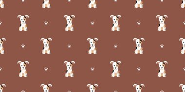 Çizgi film karakteri köpek tasarım için kusursuz desen arkaplanı.