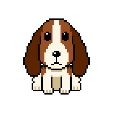 Piksel sanat sevimli tazı köpek vektörü tasarım için geçmişe dönük.