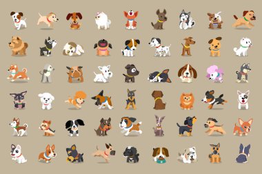 Tasarım için farklı vektör karikatür köpekleri.