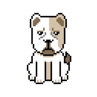 Piksel sanat tasarım için geçmişe dönük bir köpek vektörü.