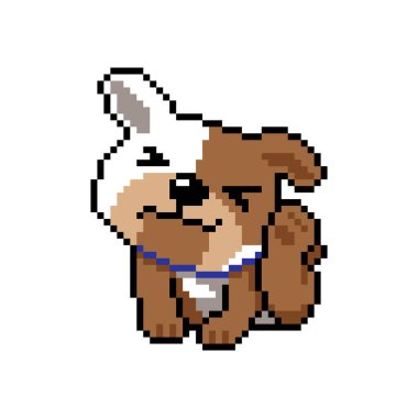 Tasarım için piksel sanat bulldog vektörü.