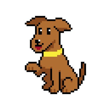 Piksel sanat şirin tazı köpek vektörü tasarım için geçmişe dönük.