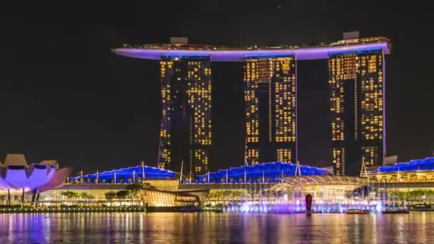 Singapur Doğu Yakasında Marina Bay Sands Mbs Oteli Ile Zaman — Stok video